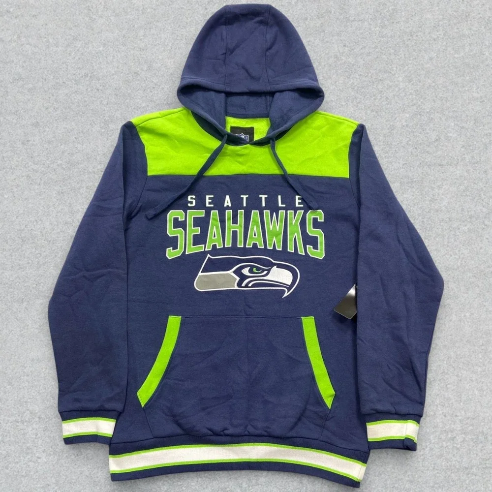 Seattle Seahawks Hoodie Men's Medium Blue‎ Green NFL Team Apparel Football NWT